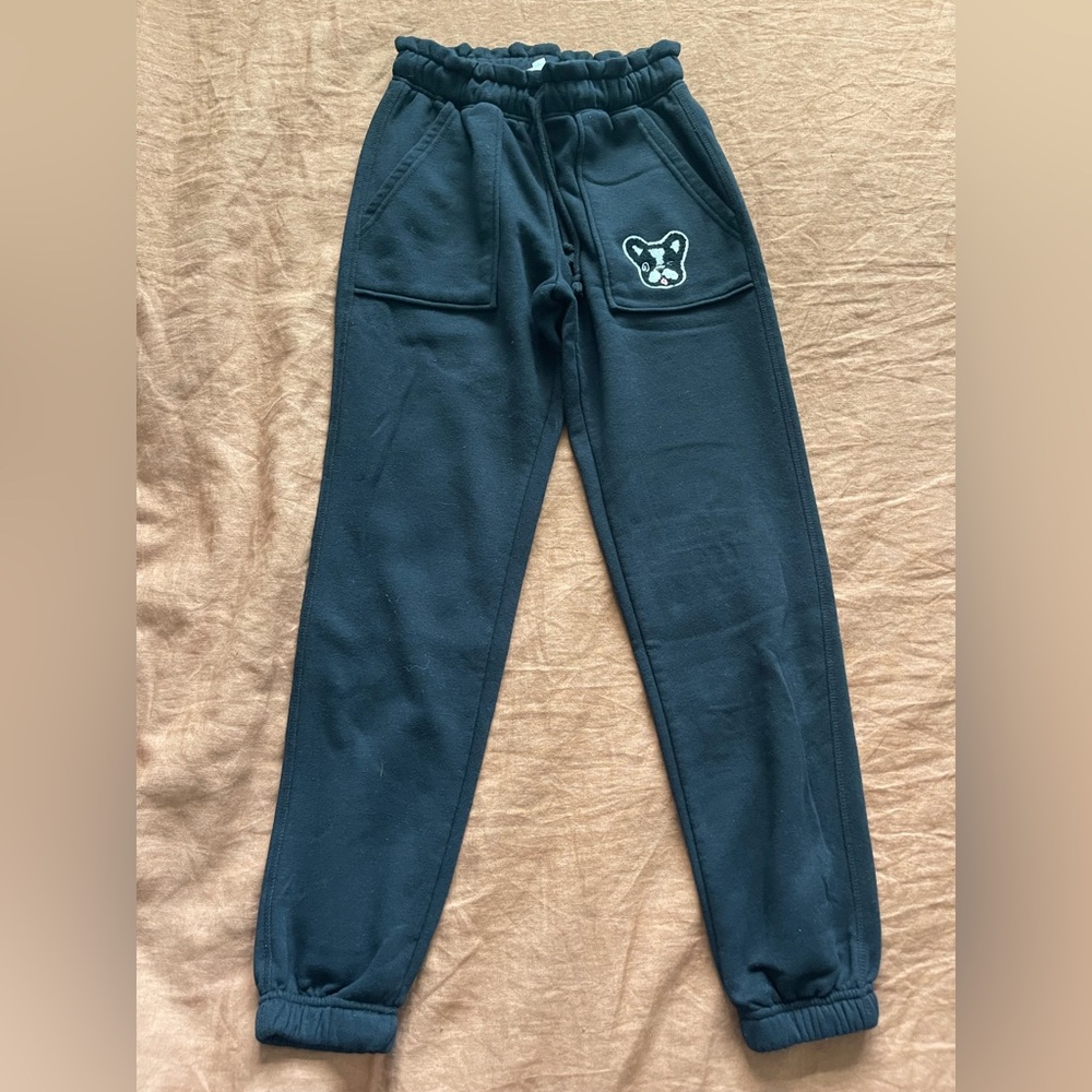 Hippie Rose Black Joggers with Pocket Design